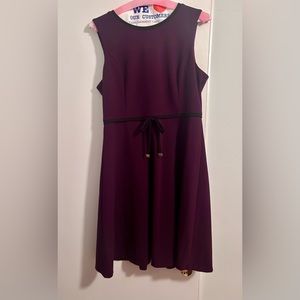 Size 12 Tommy Hilfiger deep purple sleeveless dress with black trim